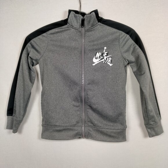 Nike Air Jordan Sweatshirt Youth Boys Small 4-5 YRS Gray Black Zip Up Jumpman - Picture 2 of 10